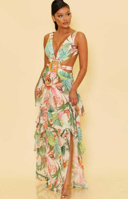 Ibiza Floral Print Maxi Dress