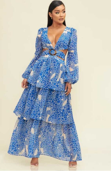 Blue waves Maxi Dress