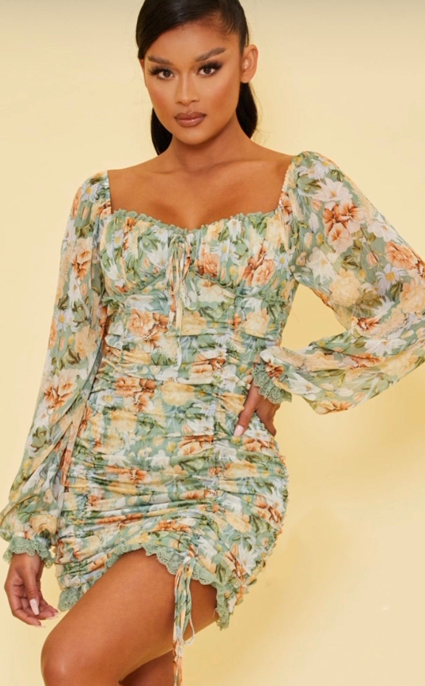 Lucia Floral Long Sleeves Dress